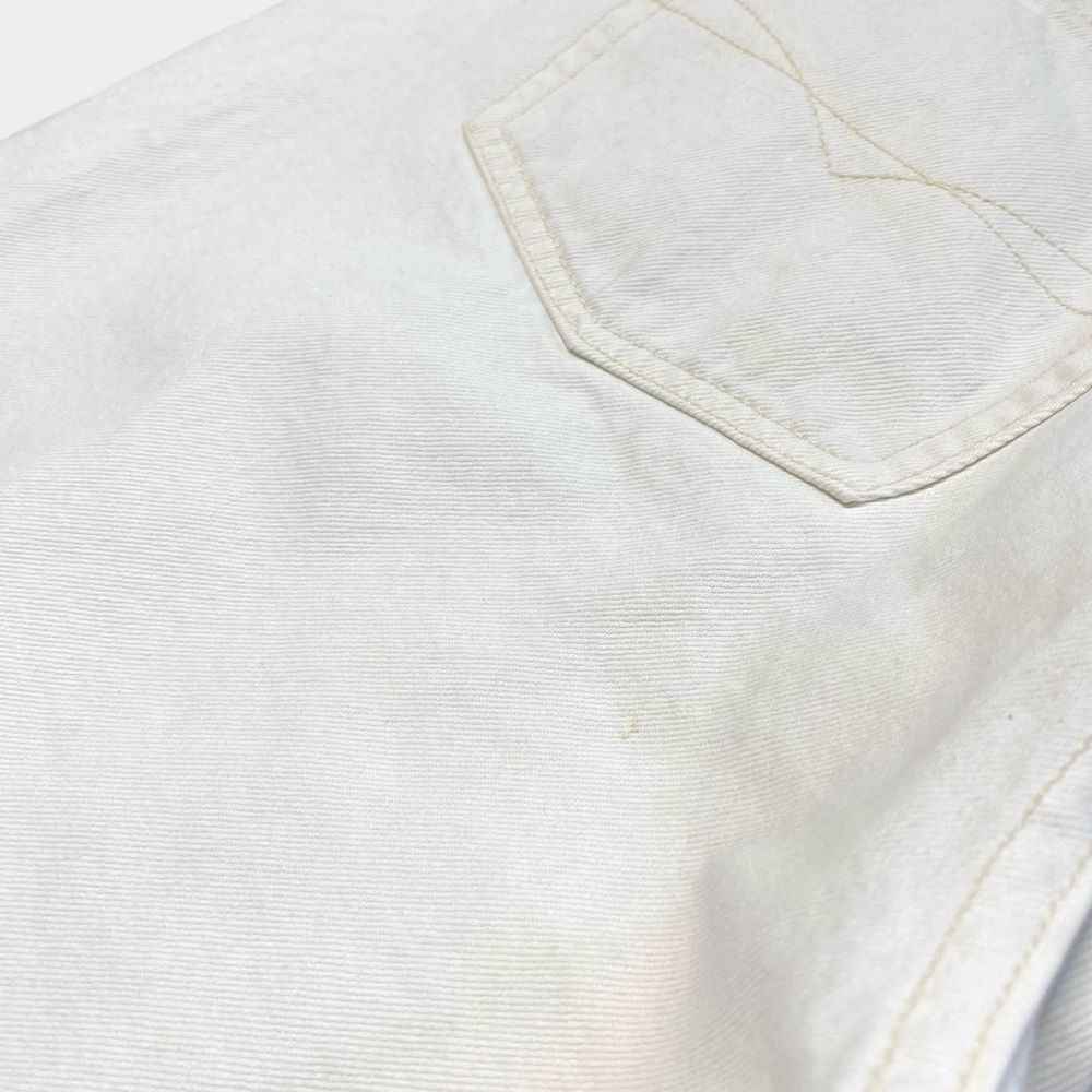 Vtg 90s Anchor Blue Loose White Jeans, Baggy Skate Grunge Wide Leg, Heavy 38 30 - Picture 7 of 7